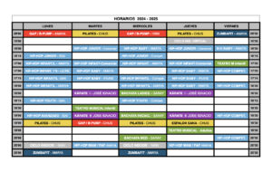 HORARIOS 2024-2025 FITNESS TUDELA NAVARRA