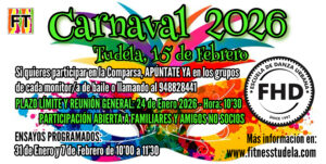 CARNAVAL 2026 FHD FITNESS TUDELA EN NAVARRA ESCUELA DE BAILE HIP-HOP Y DANZA URBANA