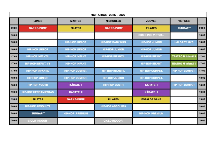 horarios temporada 2026 2027